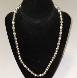 Vintage Silver and Gold Beads Necklace